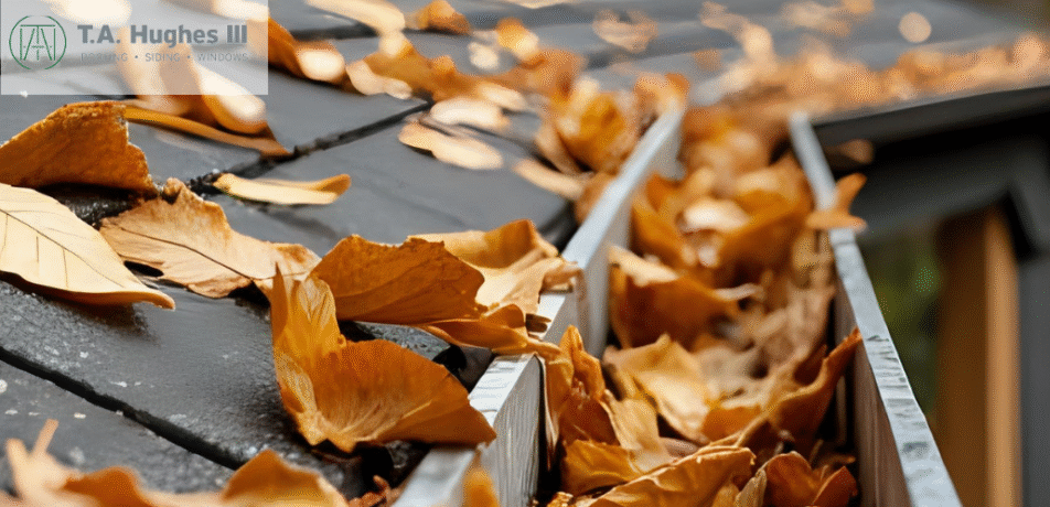 A gutter without leaf guards is easily clogged.