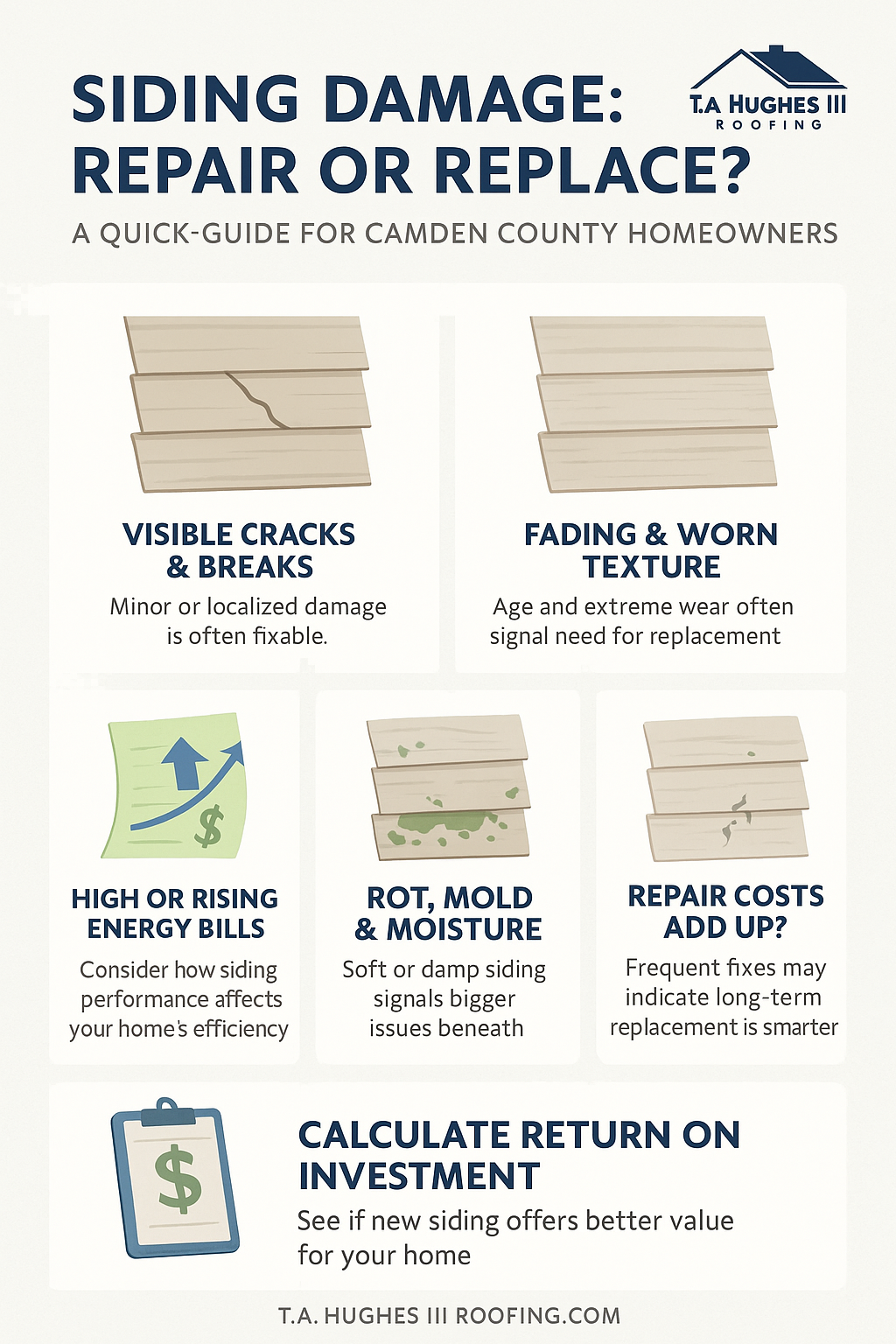 Cracked and fading vinyl siding on a Camden County NJ home