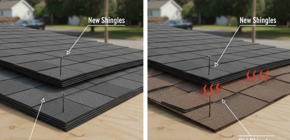 The Hidden Dangers of Re-Roofing Over Old Shingles (Roof Over Myth) for NJ Homes