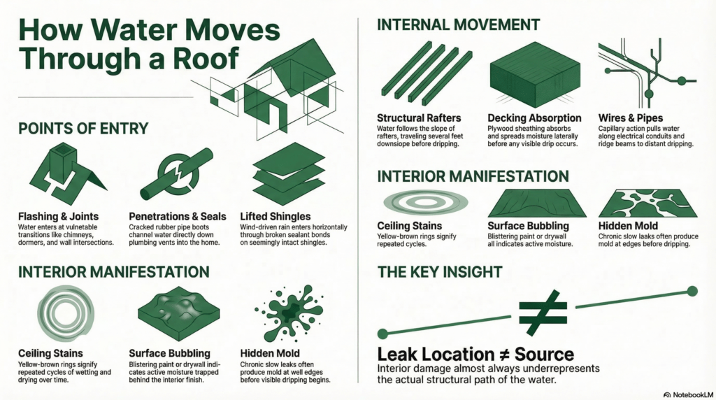 Water Movement Through a Roof
