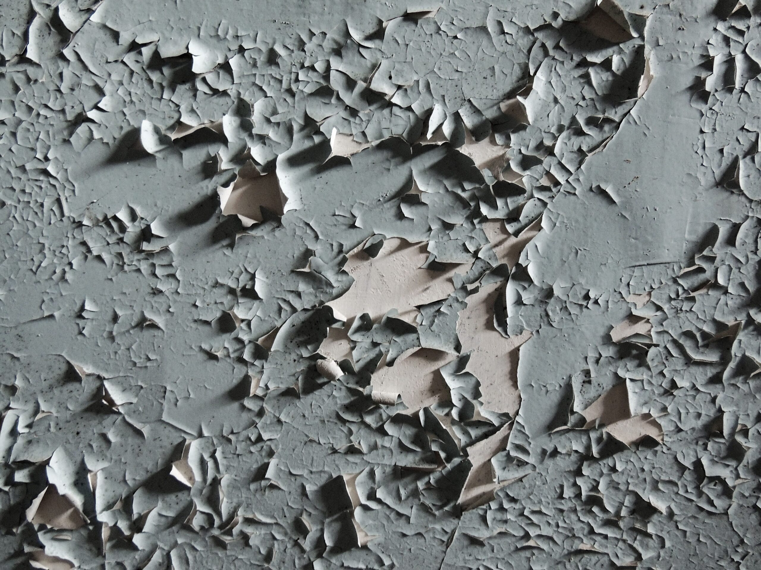 Peeling paint on a wall.
